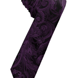 Berry Tapestry Skinny Self tie Windsor