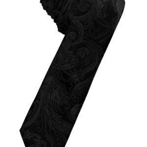 Black Tapestry Skinny Self tie Windsor