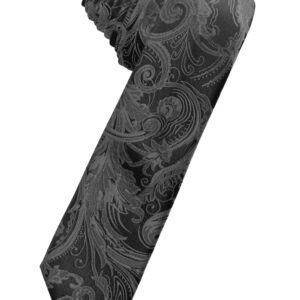 Charcoal Tapestry Skinny Self tie Windsor