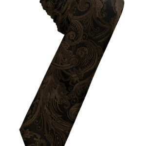 Chocolate Tapestry Skinny Self tie Windsor