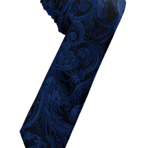 Royal Blue Tapestry Skinny Self tie Windsor