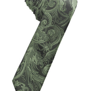 Sage Tapestry Skinny Self tie Windsor
