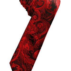 Scarlet Tapestry Skinny Self tie Windsor