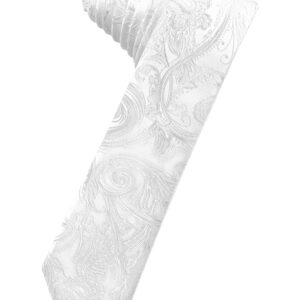 White Tapestry Skinny Self tie Windsor
