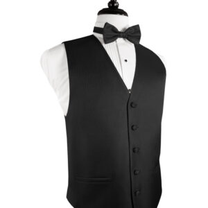 Black Herringbone Vest