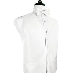 Diamond White Herringbone Vest
