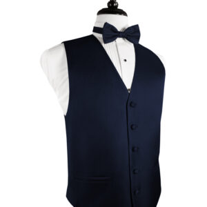 Navy Herringbone Vest