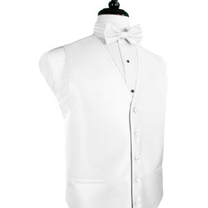 Pure White Herringbone Vest