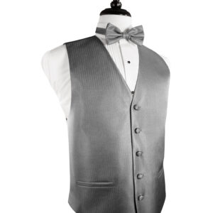Silver Herringbone Vest