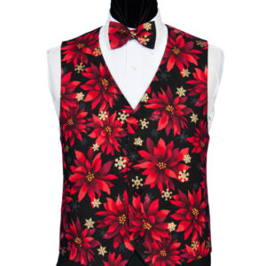 Poinsettia and Snowflake Vest