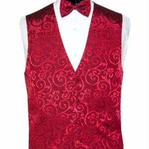 Red Holiday Swirl Vest