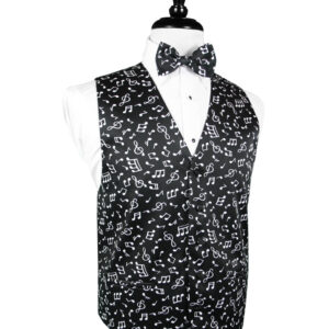 Black and White Musical Notes Vest