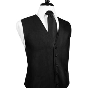 Black Faille Silk Vest