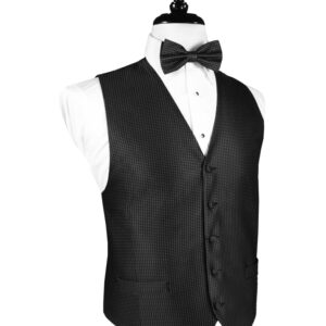 Black Silk Woven Vest