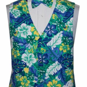 Floral Blue Tropical Print Vest