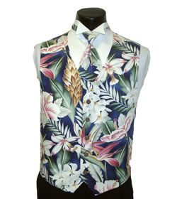Aloha Blue Tropical Print Vest