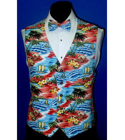 Sunset Coral Tropical Print Vest