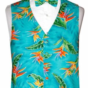 Island Aqua Tropical Print Vest