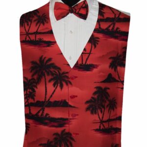 Orange Trade Winds Tropical Print Vest